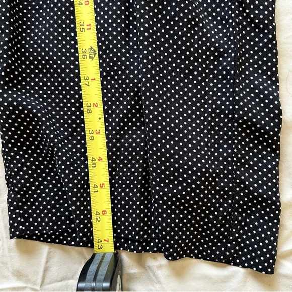 Elle Black and White Polka Dot Trouser Long Leg Wide Pants - Picture 7 of 9